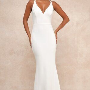 Lulus All This Allure White Strappy Backless Mermaid Maxi Dress - Size S
